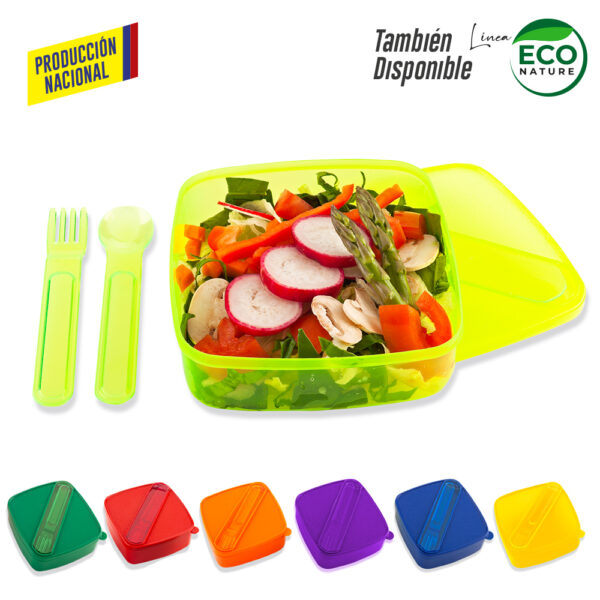 VA-431 Porta Comida Sencillo con Cubiertos - Producción Nacional