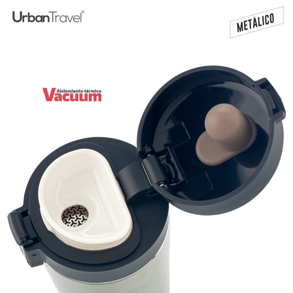MU-282  Mug Metálico Doble Pared Coffee Urban Travel 380ml - Imagen 2