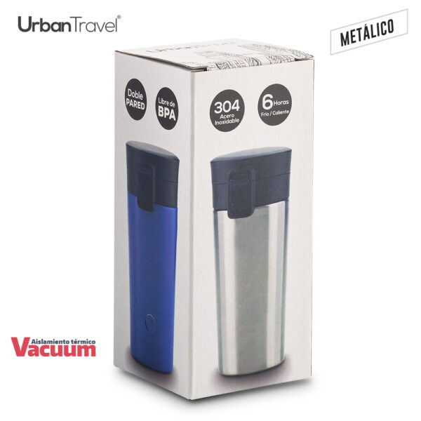 MU-282  Mug Metálico Doble Pared Coffee Urban Travel 380ml - Imagen 3