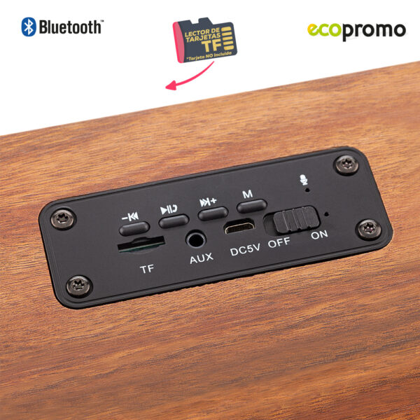 TE-451  Speaker Bluetooth Retro Bamboo - Imagen 3