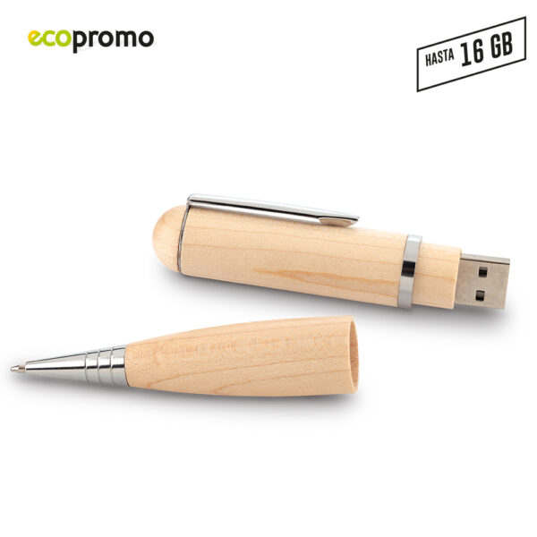 US-62   Memoria USB Bolígrafo Wood - Imagen 2