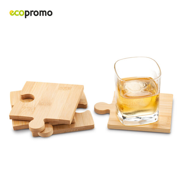 HO-350    Set Portavasos Bamboo Puzzle - Imagen 2