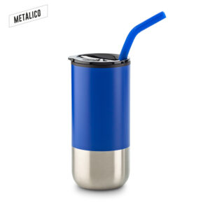 Mug Metálico con Pitillo