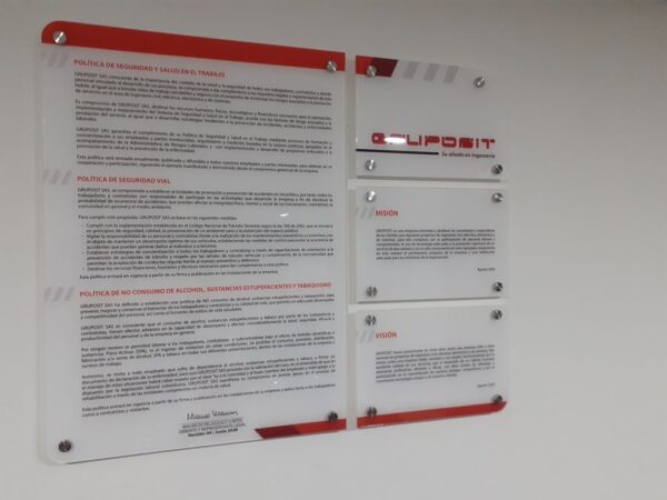 Cartelera Acrílico Misión y Visión - Imagen 3