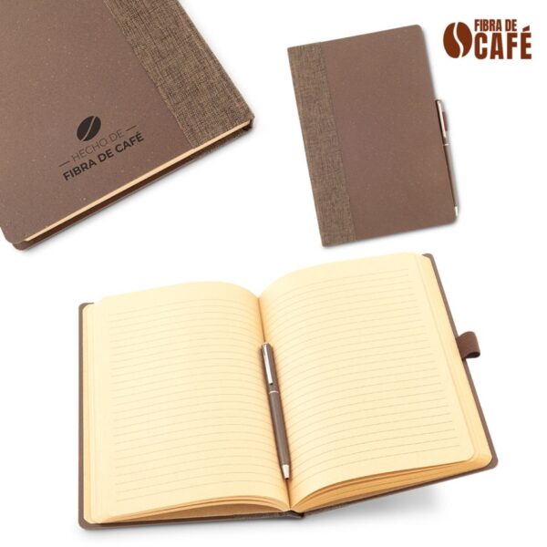 OF-627  Set de Libreta y Bolígrafo Eco Coffee